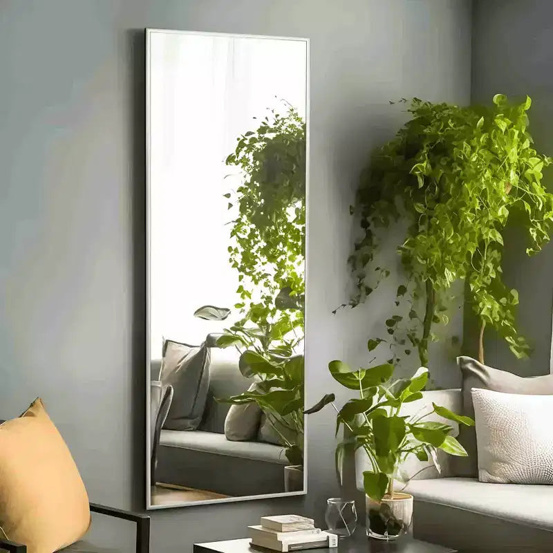 Modern Full Length Freestanding Mirror with Slim Metal Frame, 59