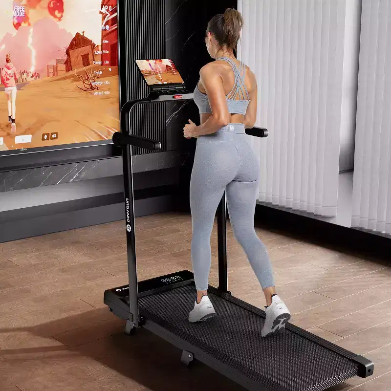 DeerRun A6 Plus 2026 New 2-in-1 Folding Treadmill with 5% Incline, Bluetooth & Remote Control