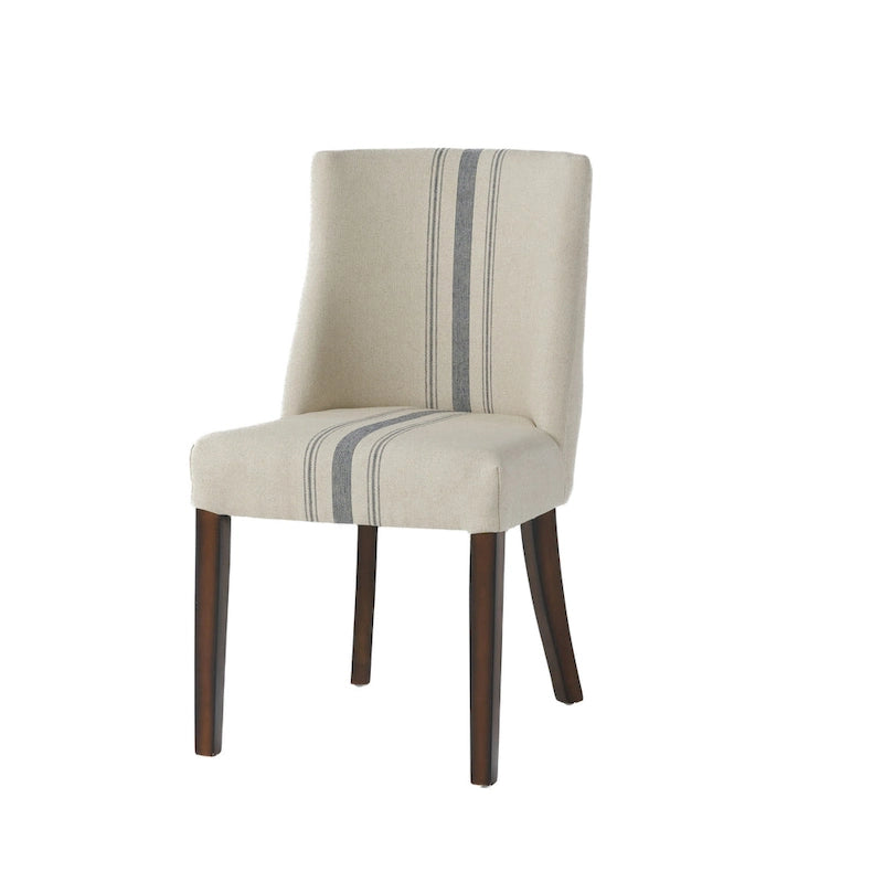 Dining Chair Set of 2, Nailhead Accents, Beige, Brown Rubberwood Legs