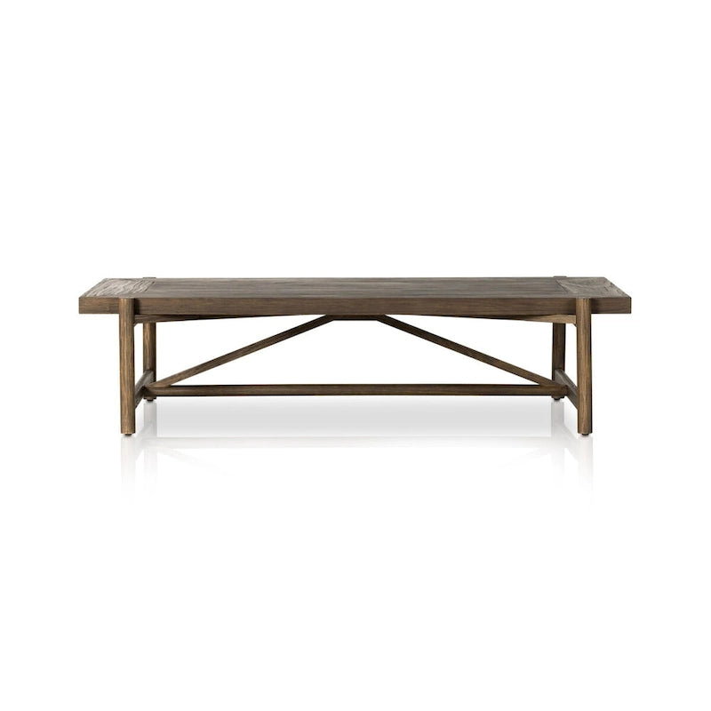 Large Rectangular Coffee Table, Solid Wood Construction, Living Room Centerpiece