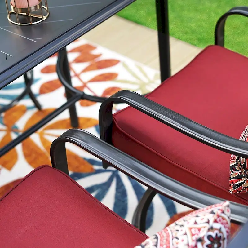 Outdoor Swivel Metal Cushioned Bar Height Patio Chairs Set of 4