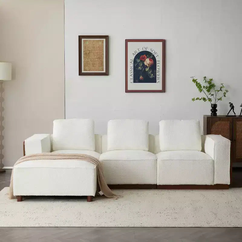 Christopher Knight Home Gianna Upholstered L Shape Sectional Sofa with Pillows, Beige/Brown