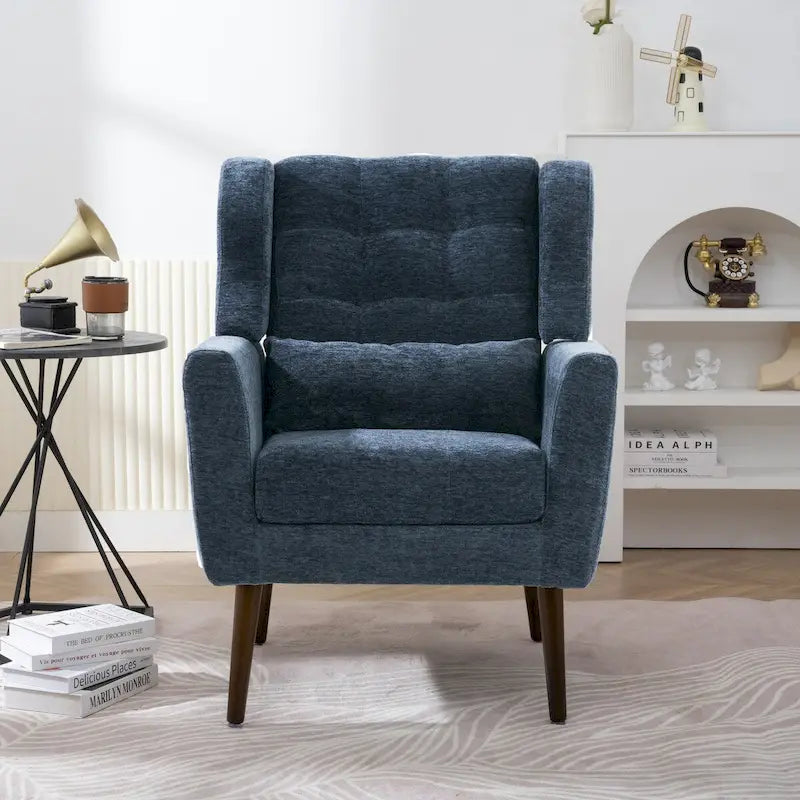 Mid-Century Modern Accent Chair with Waist Cushion
