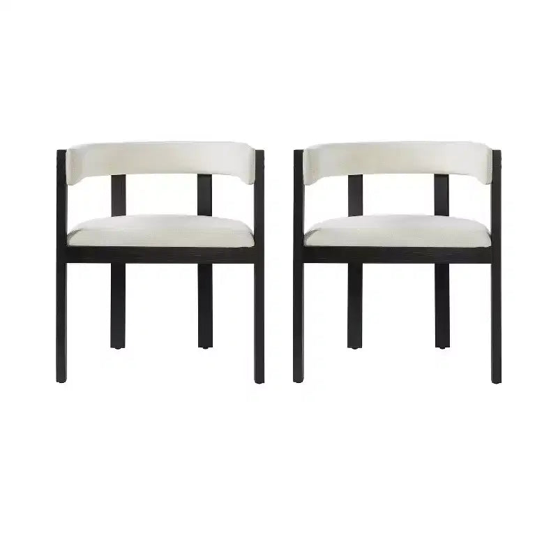 Christopher Knight Home Letizia Modern Rubberwood Upholstered Dining Chairs with Curved Backrest (Set of 2)