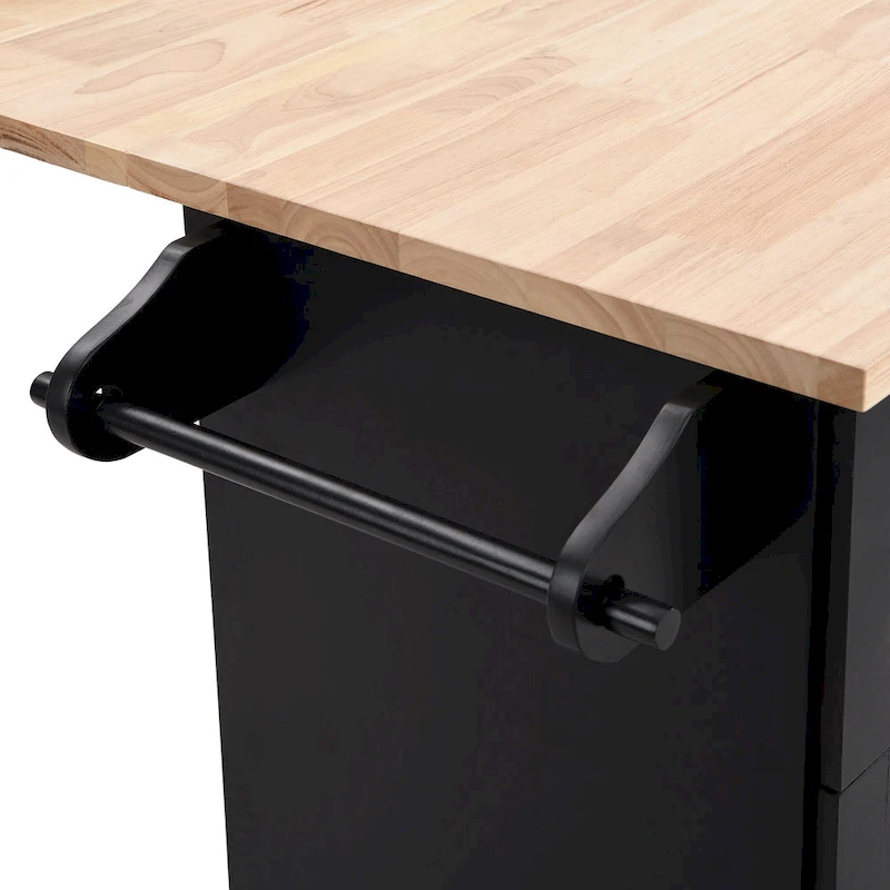 TOPMAX Kitchen Island Set with Drop Leaf and 2 Seatings, Dining Table Set with Adjustable Shelf, Drawers and Towel Rack