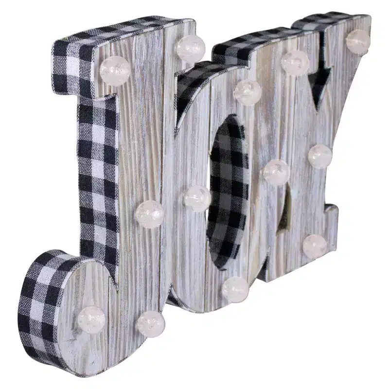 Northlight Lighted 3D Wooden JOY Christmas Decoration - 14