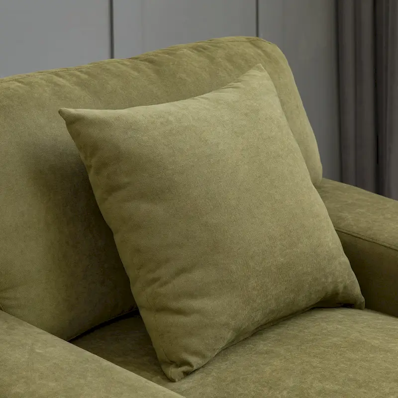 Modern Mid-Century Oversized Chaise Sleeper Sofa with Pillow