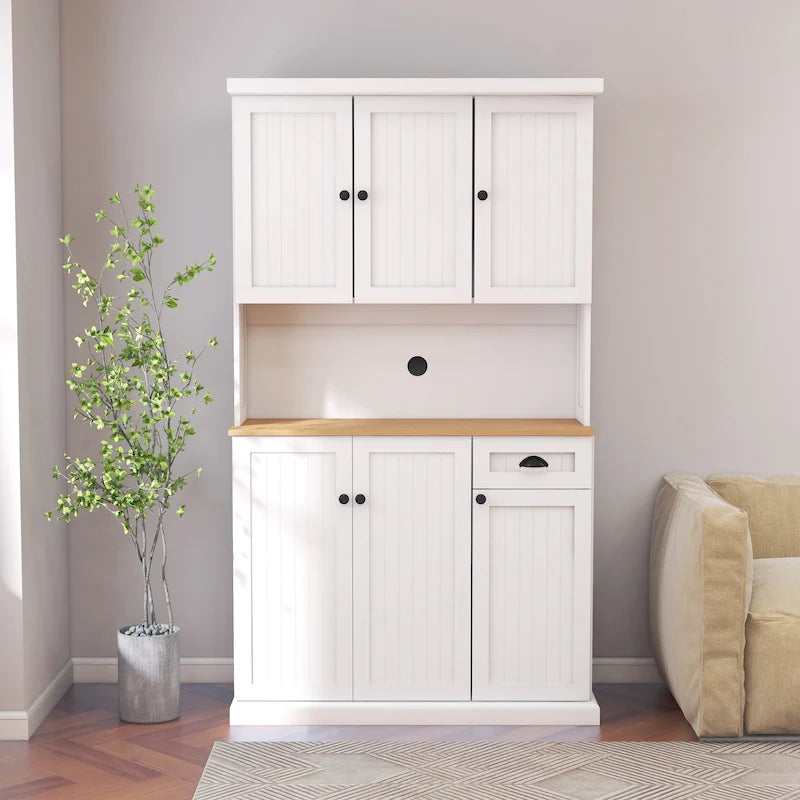 Sideboard Buffet with Hutch, Kitchen Storage Cabinet with Adjustable Shelves