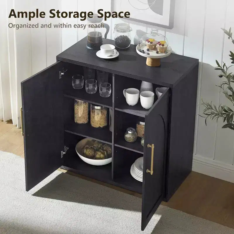 Sideboard Buffet Cabinet with Storage, Accent Cabinet with Adjustable Shelf, Wood Coffee Bar Table Console for Kitchen, Living Room