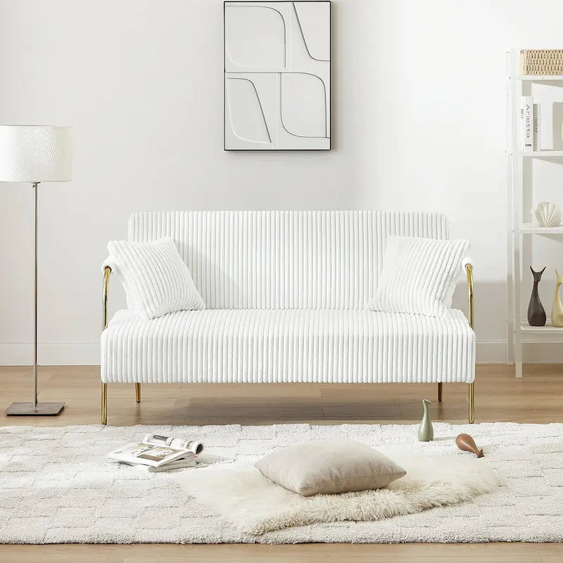 Ouyessir Upholstered Loveseat, Tufted Back Couch, Accent Armchair with 2 Pillows