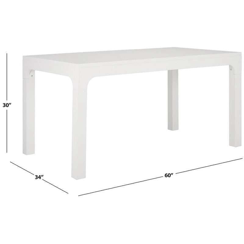60-Inch Rectangle Dining Table | Mahogany Wood | Seats 8 | Modern Curved Base