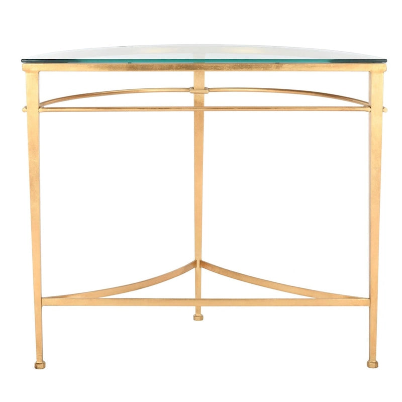 Antique Gold Glass Console Table - 36W x 15D x 31H inches