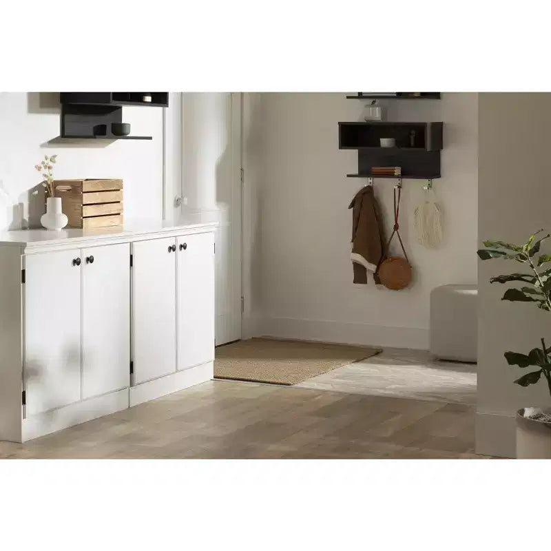 Small 2-Door Transitional Storage Cabinet, Pure White