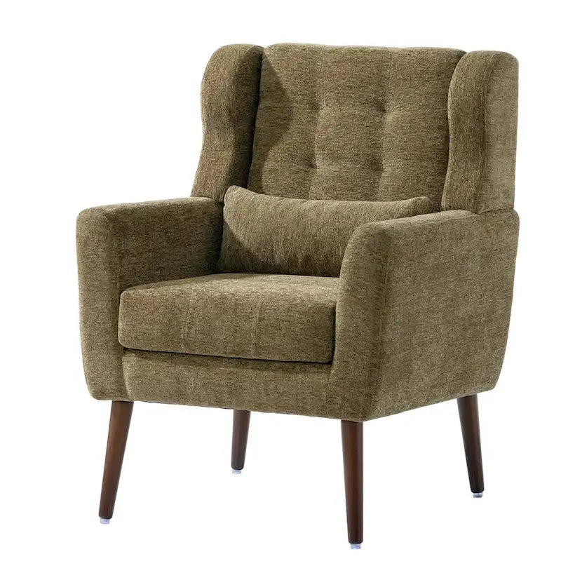 Mid-Century Modern Accent Chair with Waist Cushion