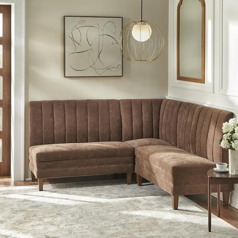 Lifestorey Kerrington 3-Piece Channel Back Upholstered Banquette Set
