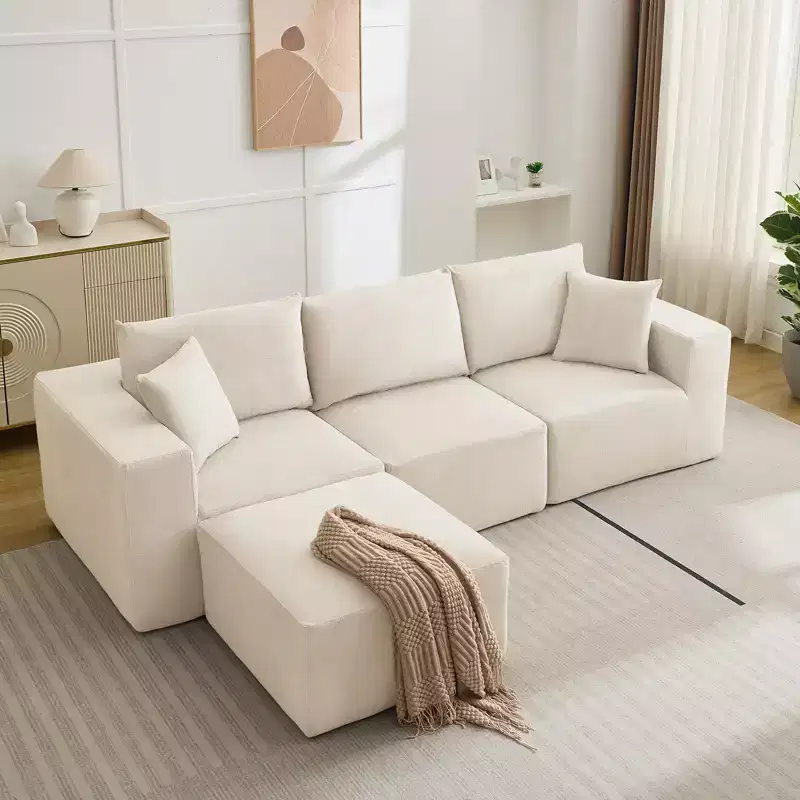 Sectional Sofa, Sleeper Sofa Couches with L-Shape Chaise, with Deep Seat, Upholstered Couches for Living Room Bedroom, No Assembly Required