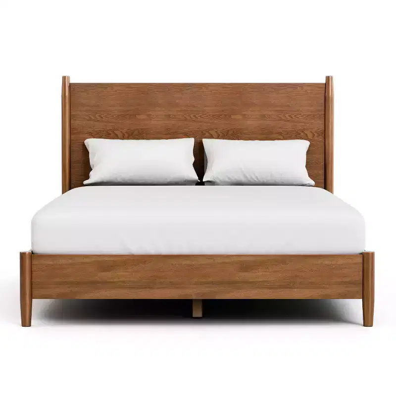 HOMES: Inside + Out 3pc Queen Riverstone Mid-Century Modern Bedroom Set with 2 Nightstands Walnut