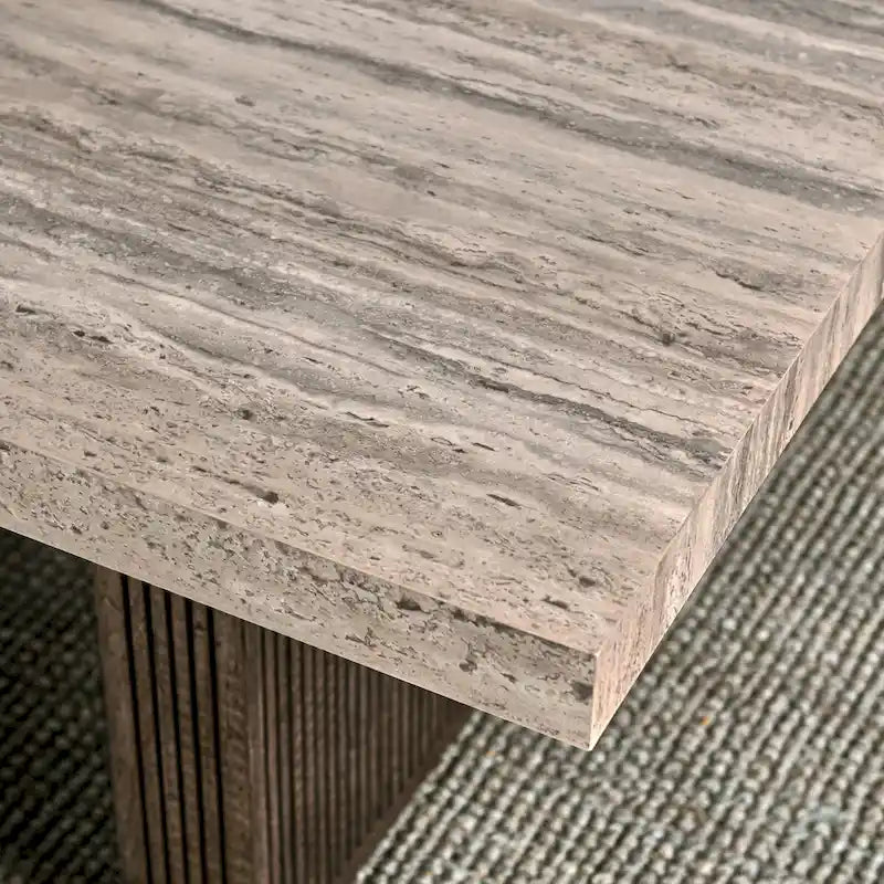 82 Travertine Laminate Dining Table in Brown