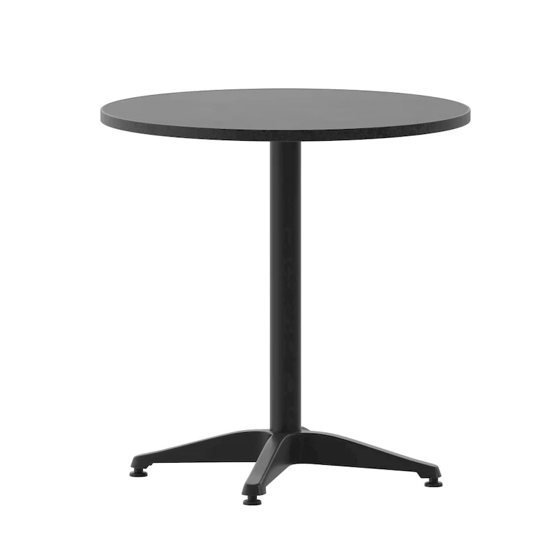 27.5  Round Aluminum Smooth Top Indoor-Outdoor Table with Base