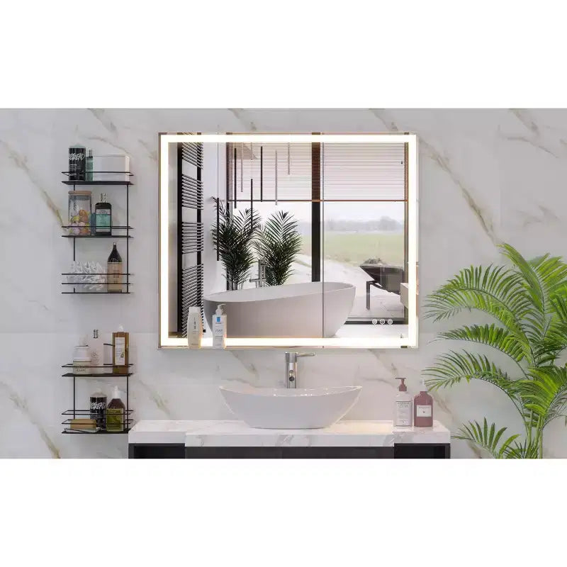 30x36 LED Bathroom Vanity Mirror Wall Mounted Adjustable Lighting Anti-Fog Touch Switch