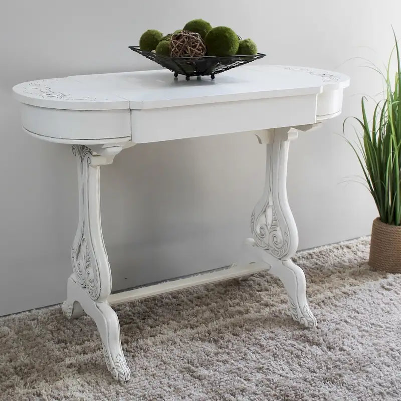 Carved Writing Table with Drawers