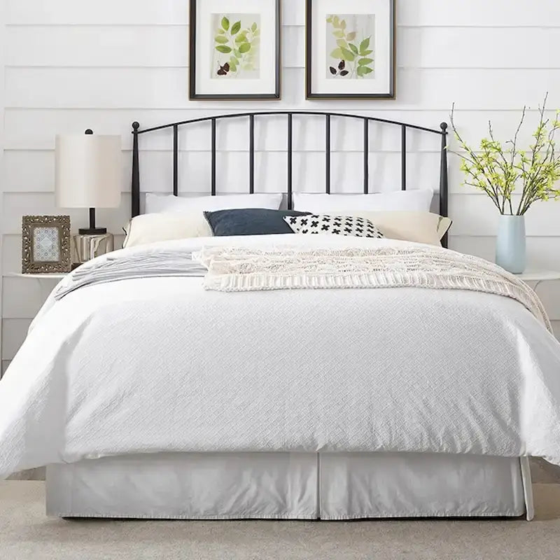 Charcoal Finish Metal Full/Queen Arched Headboard