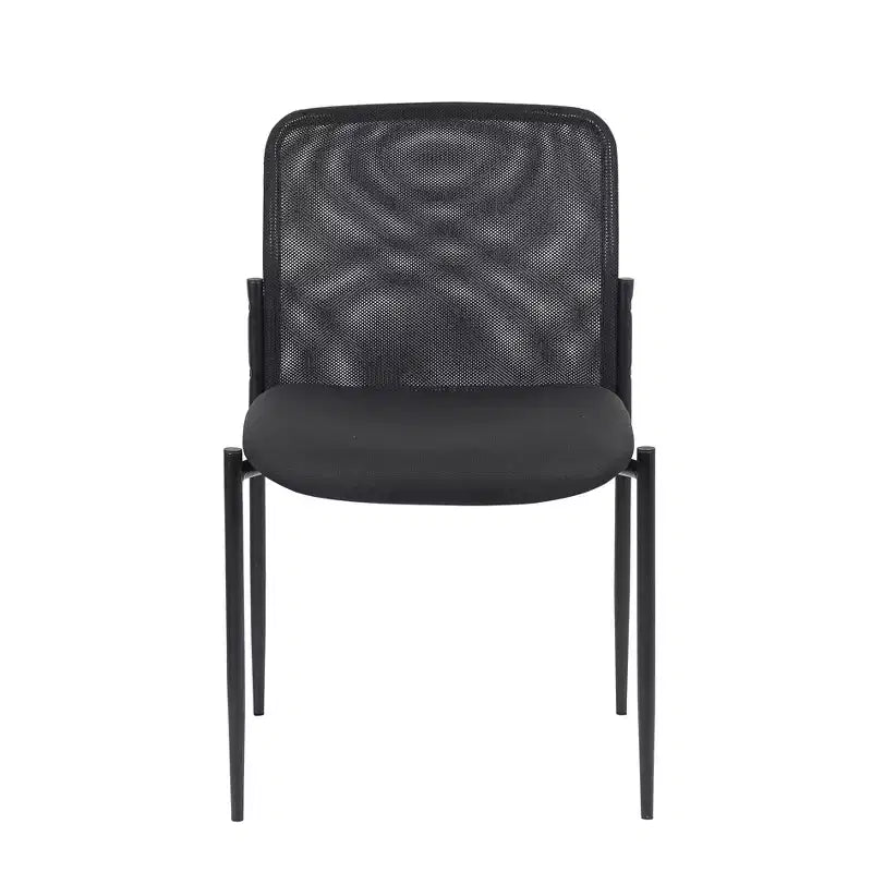 Mesh Guest Chair Black - Armless, Stackable, Metal Frame