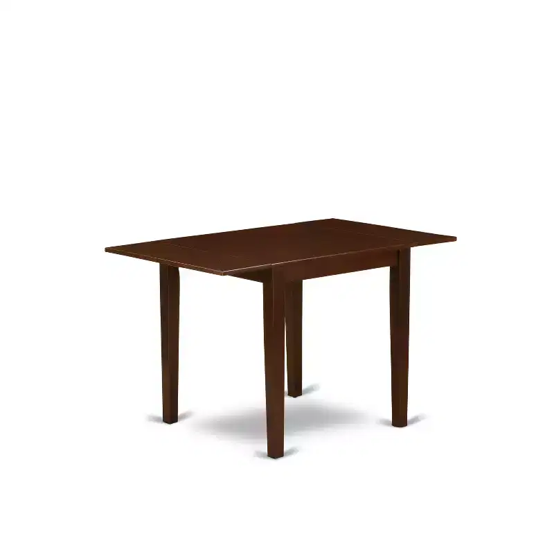 HomeStock Belmont Dining Set 3 Pcs - Two Dining Room Chairs and Wood Table - Mahogany Finish Wood - Doeskin Color Linen Fabric