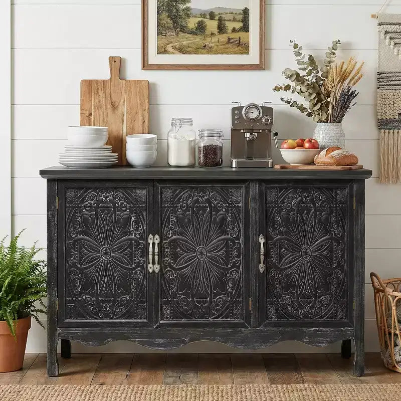 3-Door Accent Cabinet with Adjustable Shelves