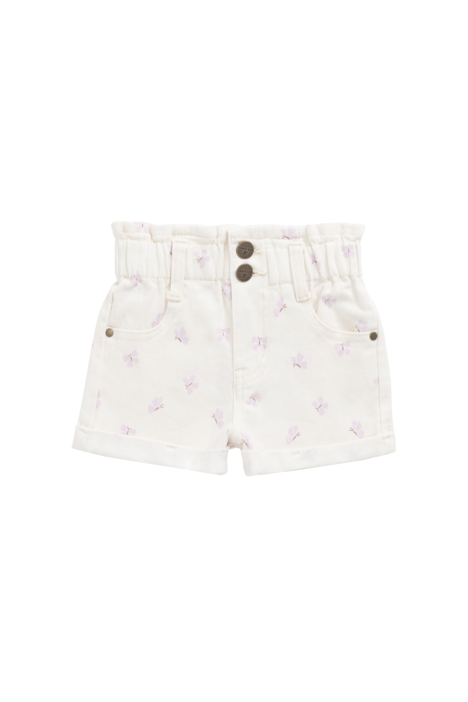 Relaxed Parchment Solid Cotton-Elastane Short with Nickel-Free Hardware for Girls Casual Daily Wear (6M�C10Y)