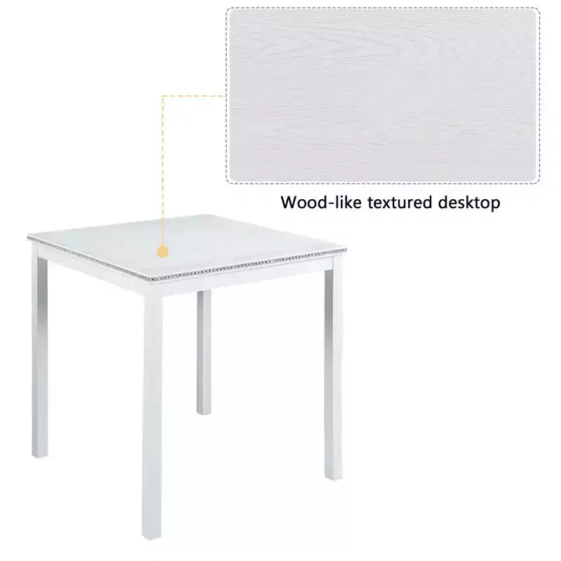 MAYEERTY Wooden Square Counter Height Dining Table, White Kitchen Table for Small Space for 4