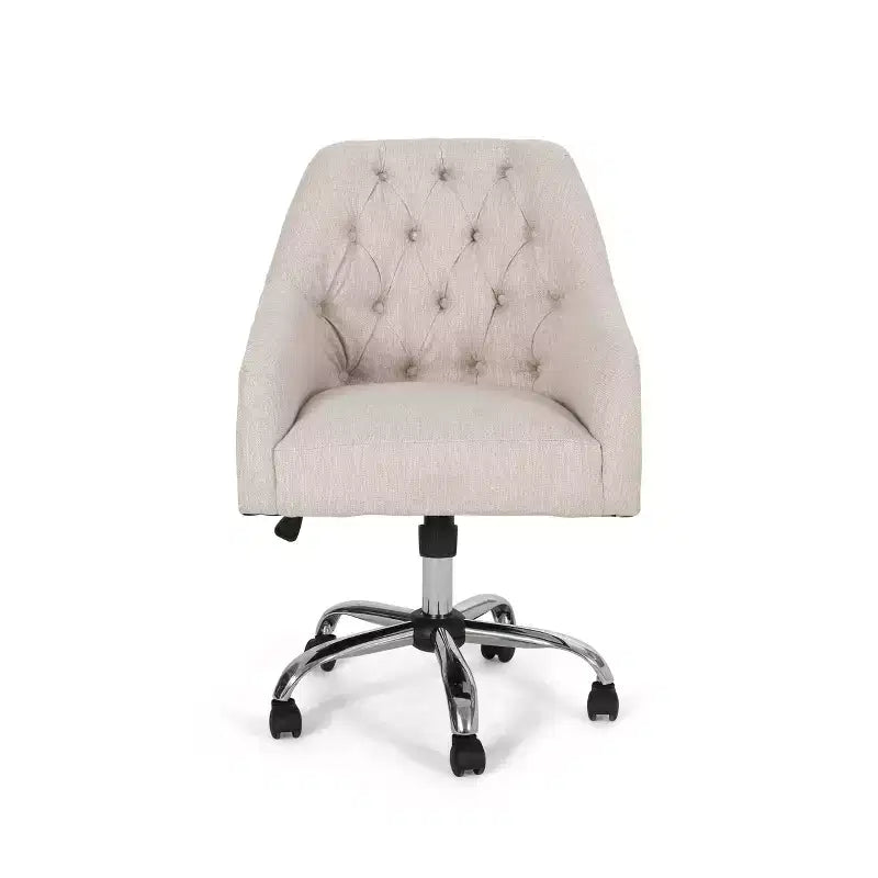 Tufted Home Office Chair with Swivel Base Adjustable Height