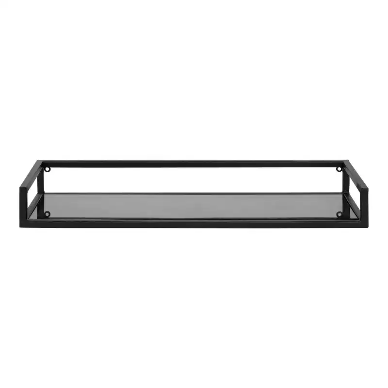 24 x 8 x 3 Blex Metal and Glass Wall Shelf - Kate & Laurel All Things Decor