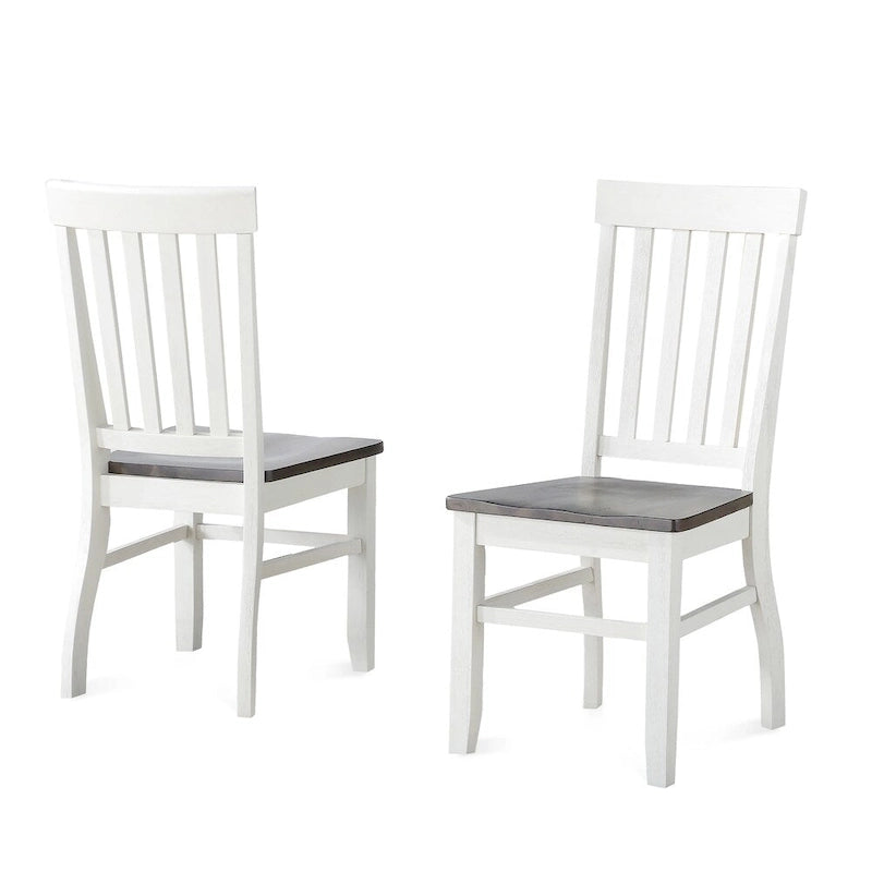 Farmhouse Wood Side Chair with Slat Back