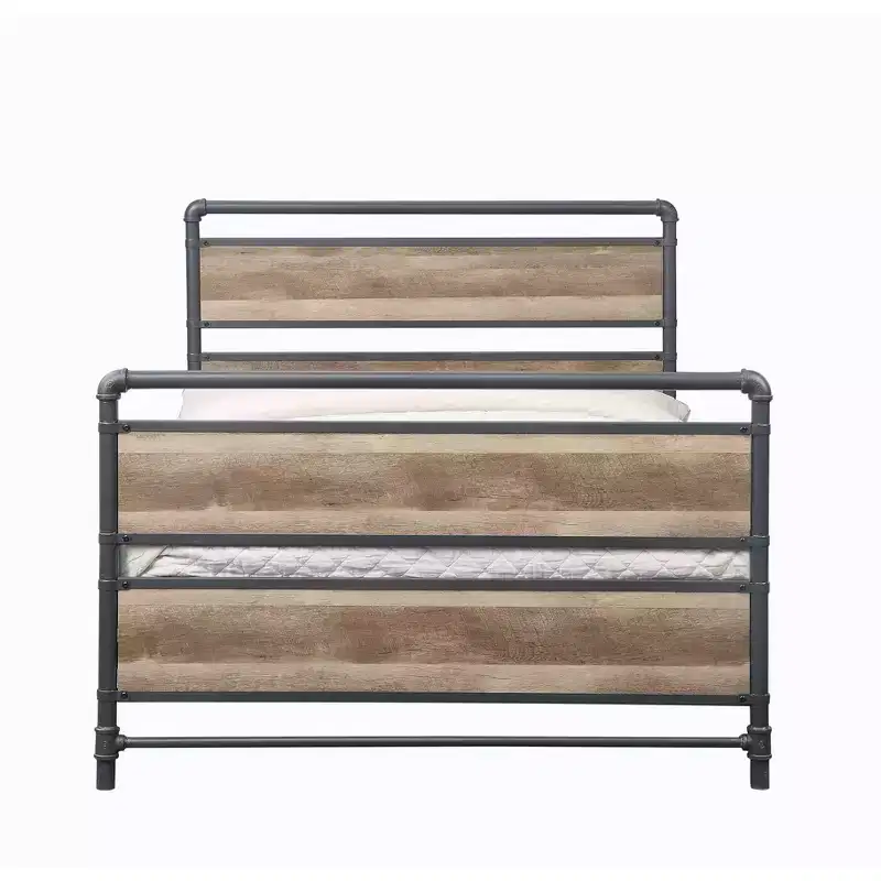 Brantley 78 Full Bed Antique Oak and Sandy Gray - Acme Furniture