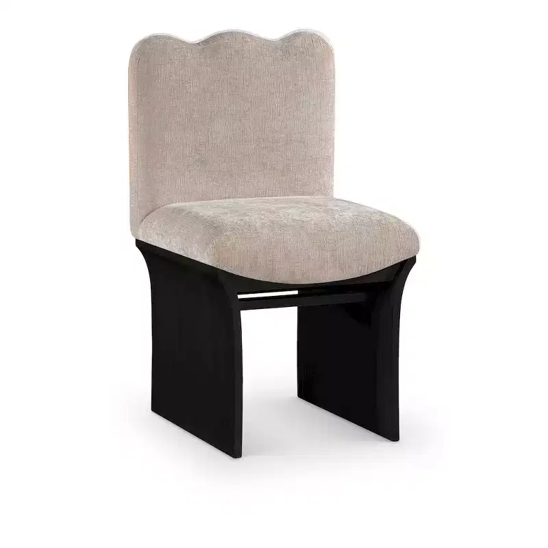 Shaw Beige Chenille Fabric Upholstered Dining Chair