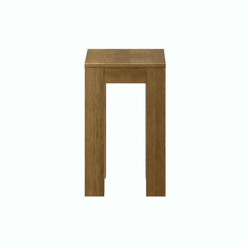 Modern Rectangular Solid Pine Wood Side Table with Wirebrush Finish