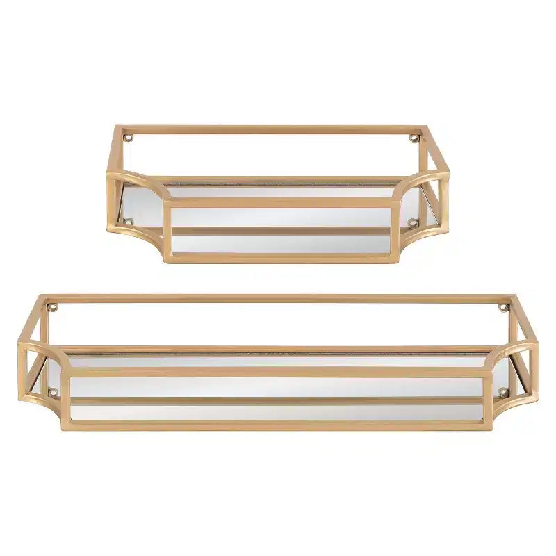 2pc Ciel Metal Wall Shelf Set - Kate & Laurel All Things Decor