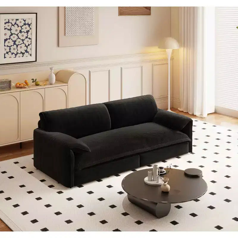 MAYEERTY 66 Queen Pull Out Sofa Bed 3-in-1 Convertible Sleeper Sofa with Side Storage foe Living Room Black