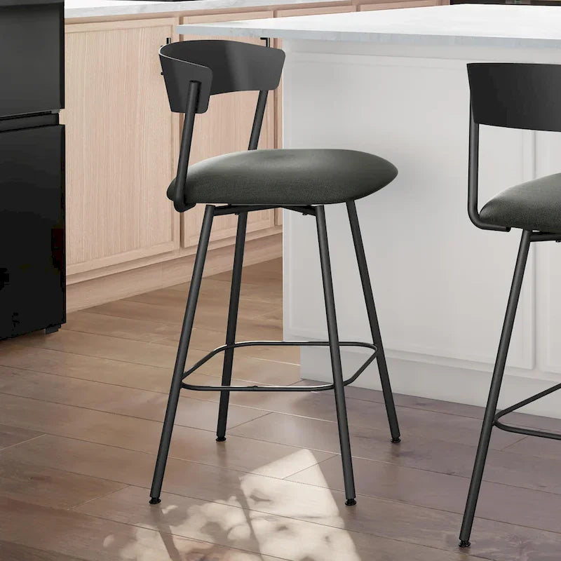 Metal Swivel Stool with Upholstered Seat | Counter & Bar Height