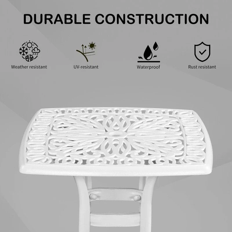 Patio 21  Cast Aluminum Dining Table with Umbrella Hole