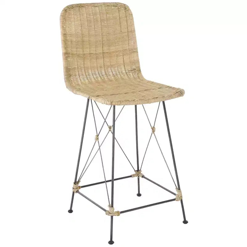 Weaved Rattan Counter Stool Set of 2
