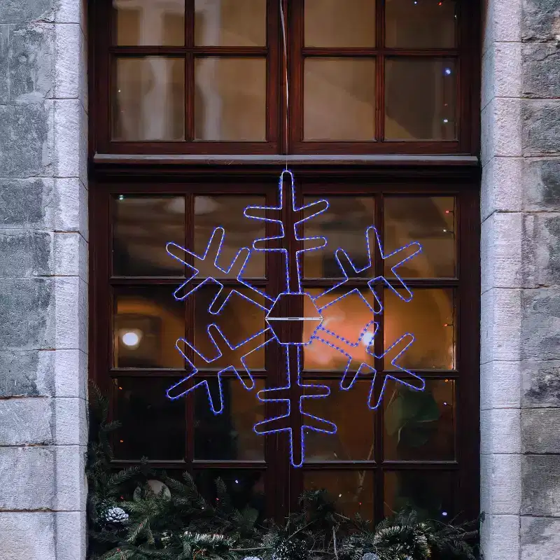 Celebrations LED Blue Snowflake 36 in. Hanging Decor