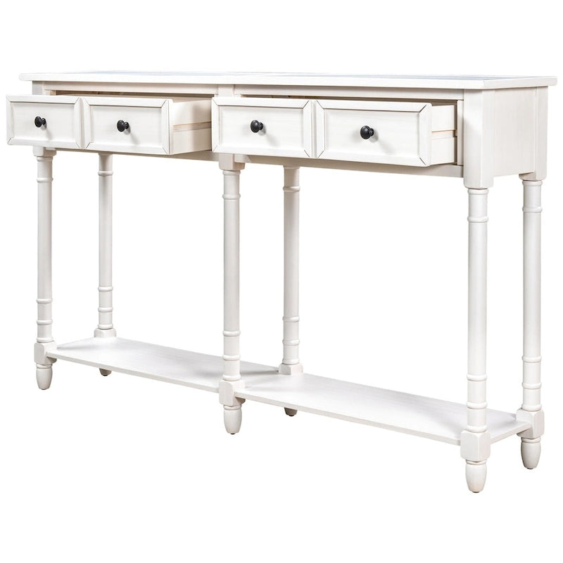 2-Drawer Console Table with Bottom Shelf