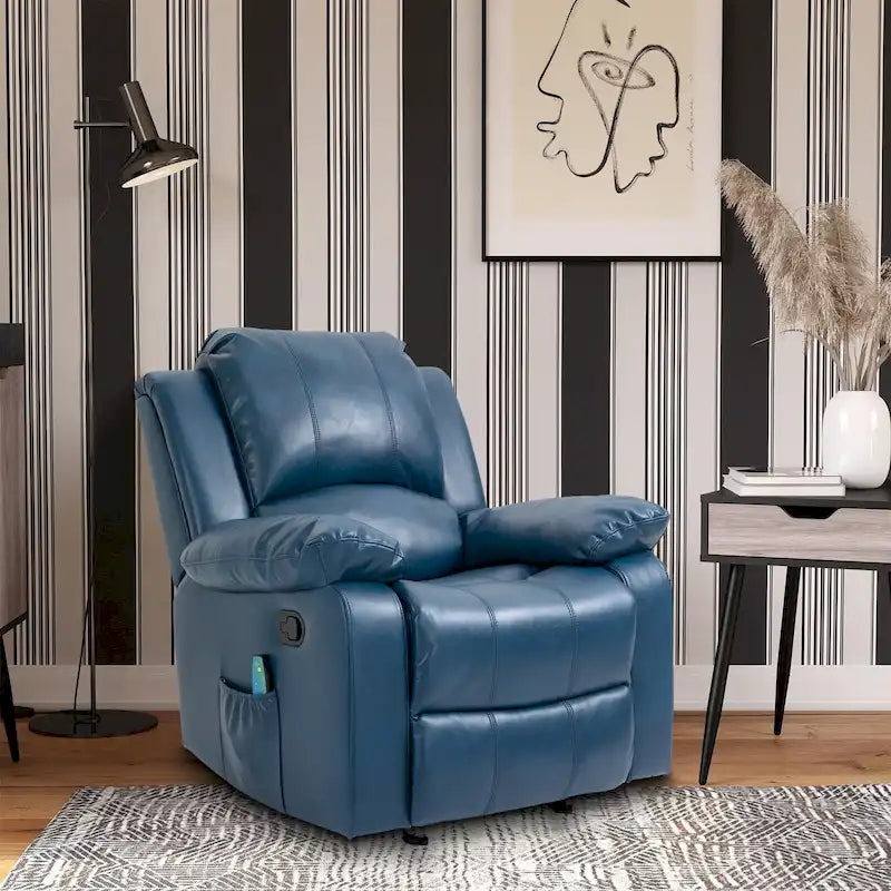 Faux Leather Recliner Chair with Massage