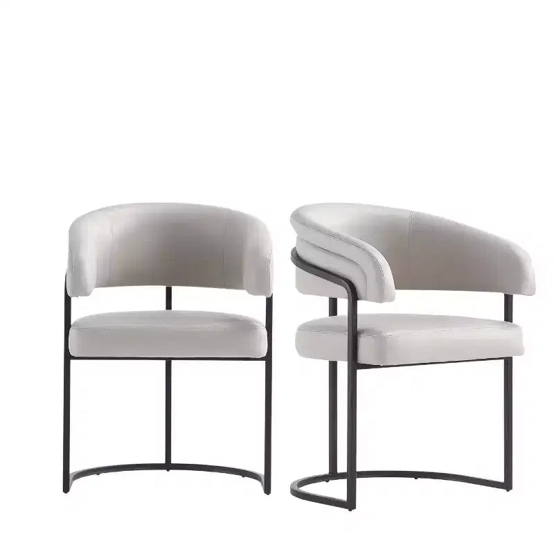 Manhattan Comfort Set of 2 Augusta Modern Leatherette Upholstered Dining Chairs