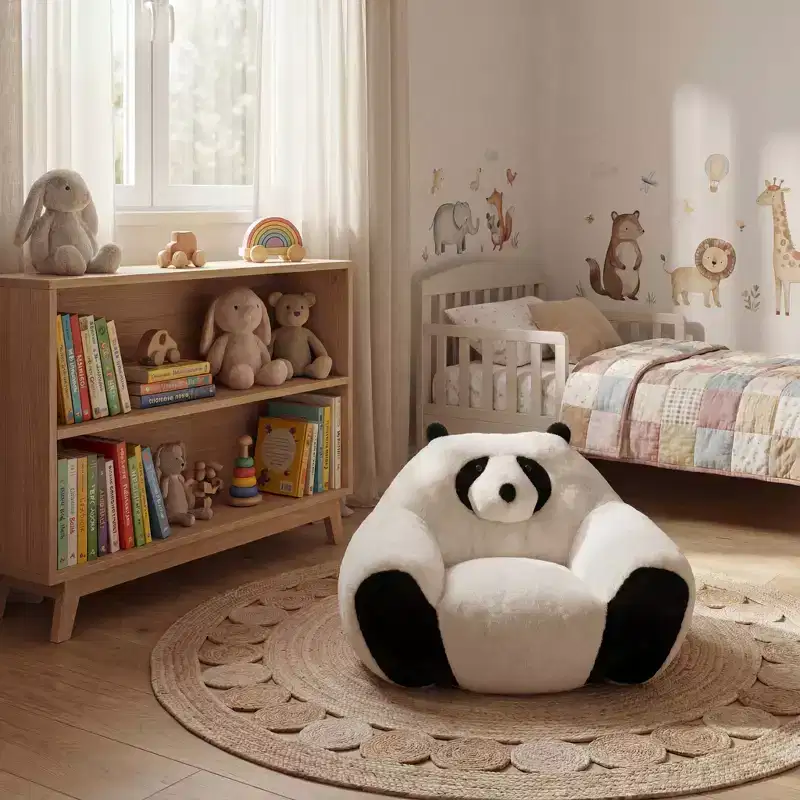 GDFStudio Gwenaelle Modern Panda-Shaped Beanbag Chair
