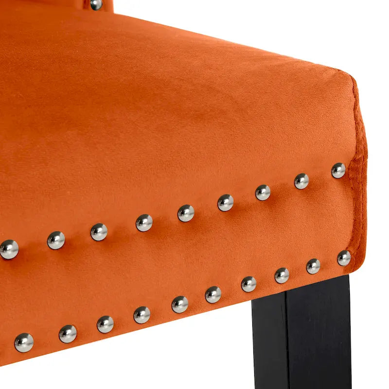 Grandview Tufted Upholstered Dining Chair (Set of 2) with Nailhead Trim and Ring Pull