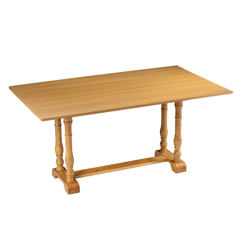 Farmhouse Drop Leaf Trestle Console to Dining Table
