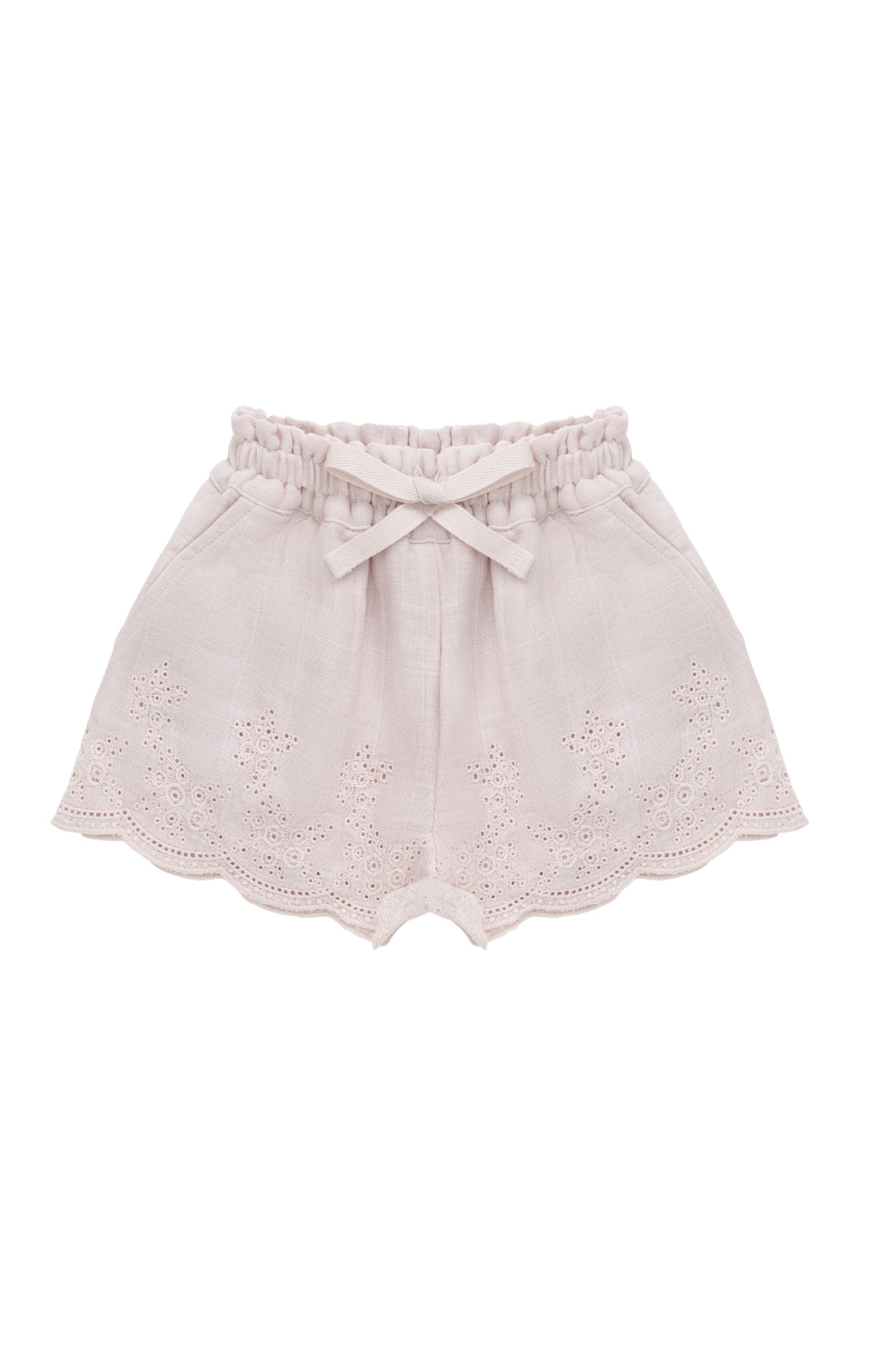 Fresh Pale Lilac Solid Organic Cotton Muslin Short with Lightweight Breathable Design for Baby Summer Daily Wear (6M�C8Y)